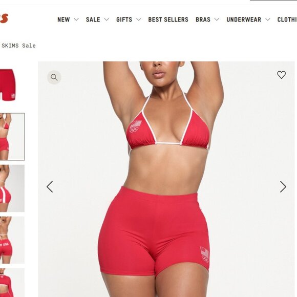 SKIMS FOR TEAM USA - SIGNATURE SWIM OLYMPIC MID WAIST SHORT - Picture 2 of 6